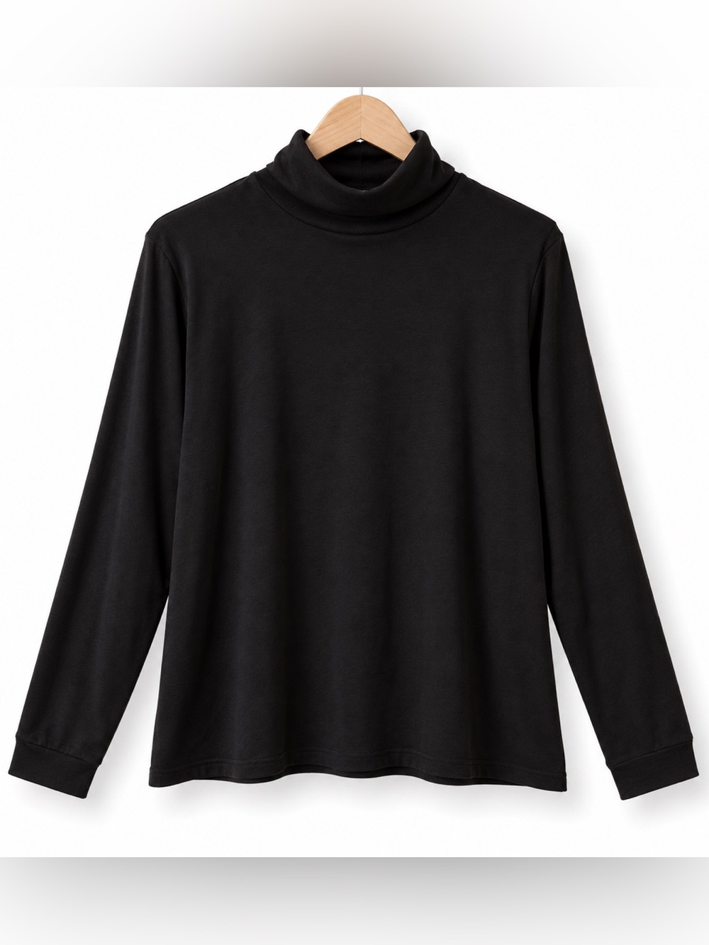 Croft & Barrow Extra Soft Black Turtleneck Top XL Cotton Blend
